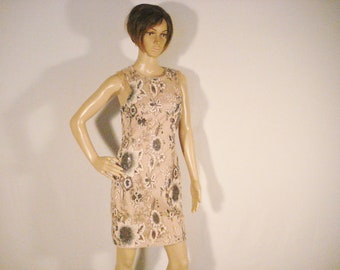 Beige Formal Floral Special Occassion Dress Floral by Aidan Sequins Lace Embroidered Size 4 ( XS )