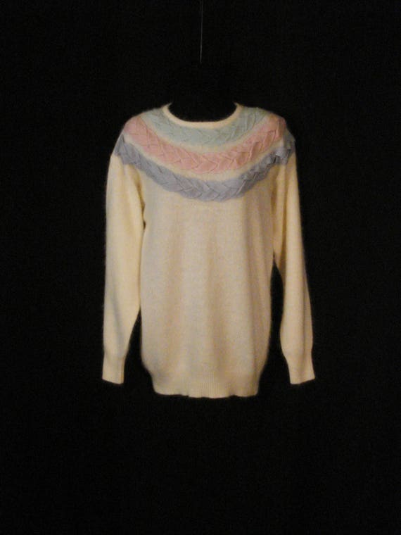 Angora Sweater Pullover Meredith Vintage 80s Whit… - image 6