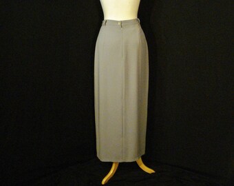 Long Gray Skirt Sophisticated Chic UpTown Simulated Wrap Style Richards Skirt M