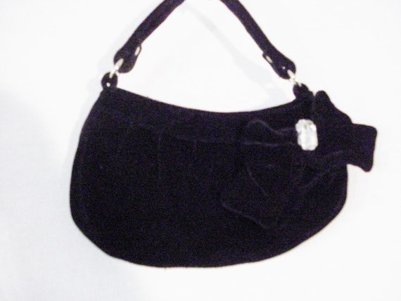 Hand Bag Evening Bag Black Velvet Formal Accessor… - image 5