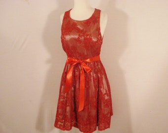 Red Lace Prom Party Dress By Teeze Me Size 7