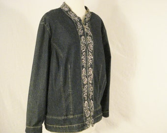 baccini white denim jacket