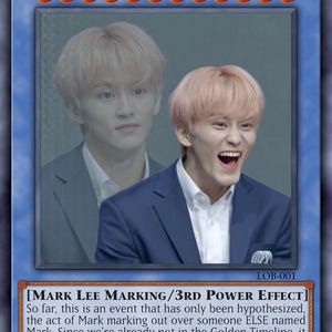 Carta colecionável de paródia de YuGiOh inspirada no NCT - Humor espiritual colecionável para fãs de K-Pop - MARKCEPTION