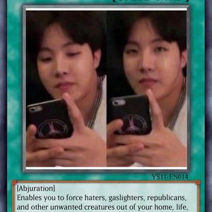 Cartão colecionável de paródia de YuGiOh inspirado no BTS - Humor espiritual colecionável para fãs de K-Pop - Demissão