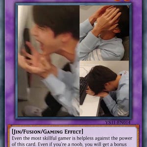 Cartão colecionável de paródia de YuGiOh inspirado no BTS - Humor espiritual colecionável para fãs de K-Pop - Desespero em Worldwide Handsome
