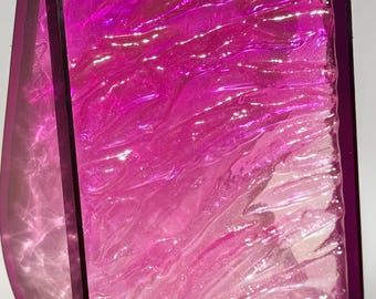 Ola de océano de caramelo rosa / Escultura transparente de océano de fantasía de ensueño / regalo para niña