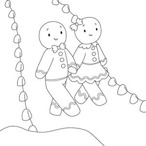 Gingerbread Friends Coloring Page