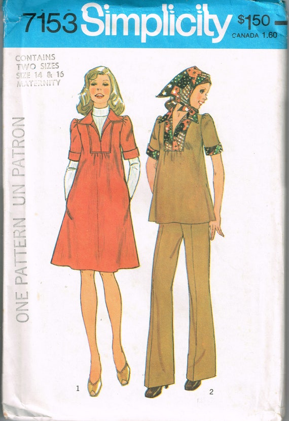 70s Maternity Dress or Top and Pants 