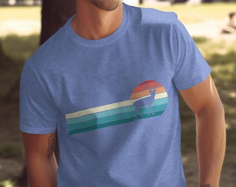 Retro Deer T-Shirt: Distressed Buck Grafik, Natur T-Shirt