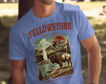Vintage Yellowstone National Park T-Shirt: Bison Graphic Tee