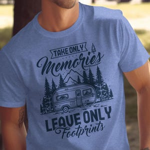 Camping T-Shirt: Take Memories, Leave Footprints - Nature Lover Tee
