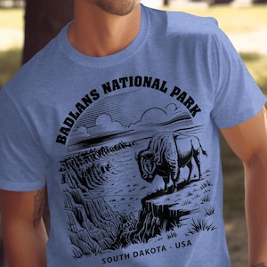 Badlands National Park T-Shirt: South Dakota Bison Graphic Tee