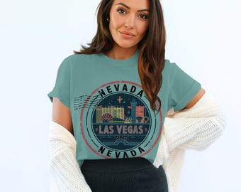 Las Vegas T-Shirt: Retro City Skyline Souvenir - Nevada Pride