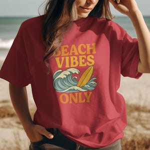 Beach Vibes T-Shirt: Retro Surfing Tee, Summer Ocean Lover Gift
