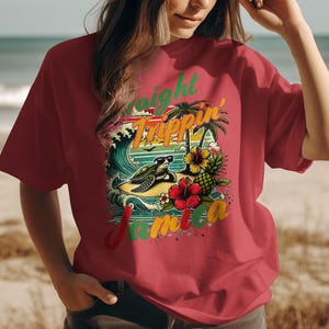 T-shirt met Jamaica-schildpad: T-shirt tropisch strand - Island Vibes