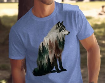 Wolf Forest T-Shirt: Unisex Nature Tee, Wildlife Design