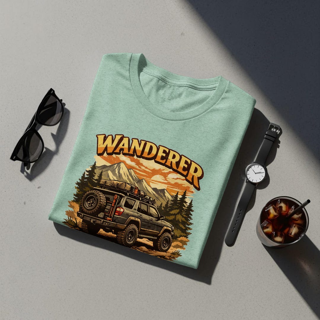 Wanderer Graphics Wanderer off Roading SUV T-shirt, Mountain Adventure Graphic Tee - Etsy