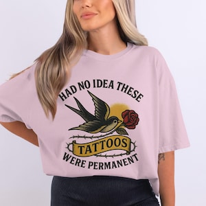 Tattoo Bird Rose T Shirt, Funny Tattoo Tee, Tattoo Day Shirts, Ink Lover Gift, Traditional Tattoo Art, Permanent Tattoo Joke