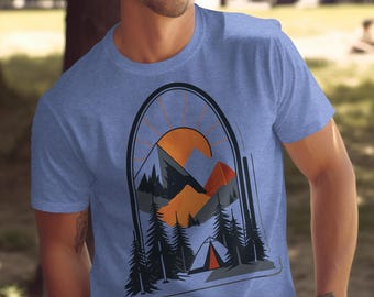 Mountain Adventure T-Shirt: Unisex Camping Graphic Tee