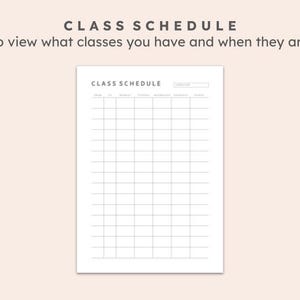 Afdrukbaar lesrooster | Sjabloon schoolrooster | Invoegsel leerlingplanner | Digitale pdf voor studenten | Direct downloaden