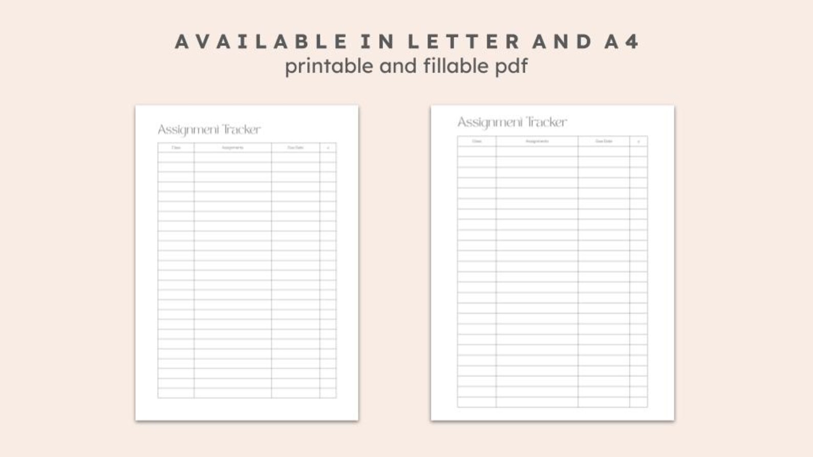 Assignment Tracker Printable | Homework & Class Log for Students ...