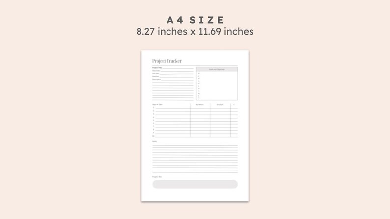 Project Tracker Printable | Task Management & Progress Planner | Work ...