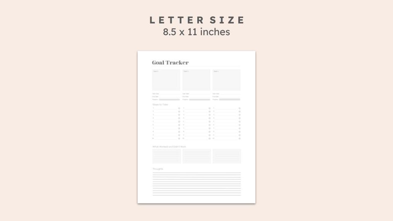 Goal Tracker Printable Template - Etsy