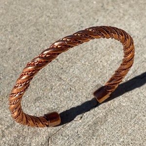 Elegant Pure Shiny Copper Therapy Bracelet for Pain Relief & Healing Adjustable Stylish