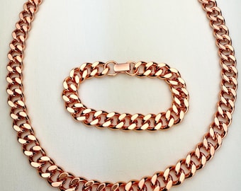 Heavy Tick Pure COPPER Chain 24" / 13mm Stylish, Elegant, Shiny, High Quality