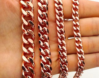 Pure Copper Shiny Link Therapy Bracelet Heavy Crucible 8.5" 13mm / 11mm / 9mm / 7mm