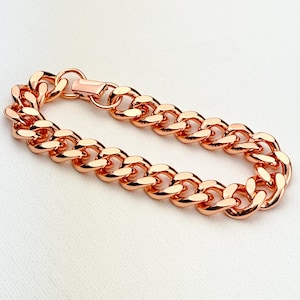 Pure Copper Shiny Link Therapy Bracelet Heavy Crucible 8.5" / 13mm