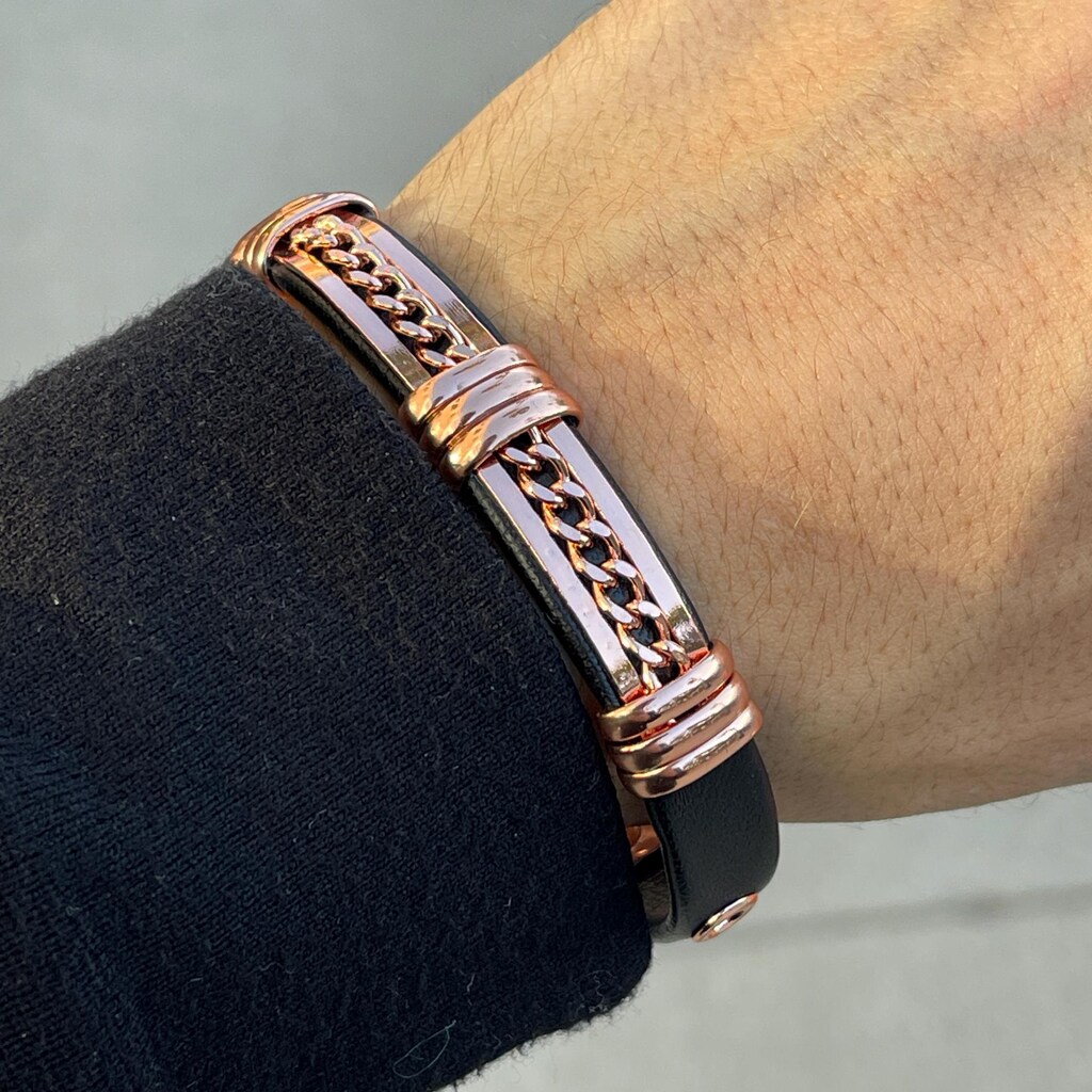 Bracciale Magnetico Terapeutico In Titanio E Rame – 14 Magneti 3500 Gauss – Regolabile, Regalo Salute Per Donna E Uomo