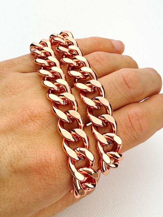 Heavy Tick Pure COPPER Chain 24" / 13mm Stylish, Elegant, Shiny, High Quality