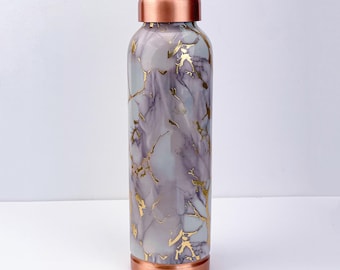 Pure Copper Water Bottle  | Handcrafted Hammered Copper Bottle  | Ayurvedic Health Benefits | Luxury Gift Box