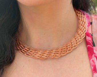 Handmade Pure Copper Choker: Minimalist Vintage Collar