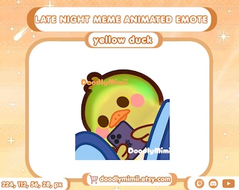 Animated Yellow Duck Late Night Phone Scroll Emote: Twitch Discord Kick GIF (Digital Download)