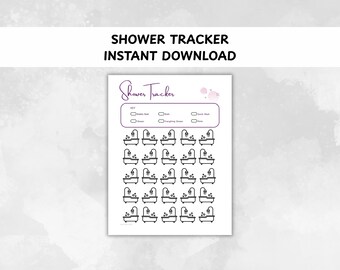Insertion imprimable Shower Tracker : agenda d'hygiène pour adultes et enfants (téléchargement PDF au format A4/A5)