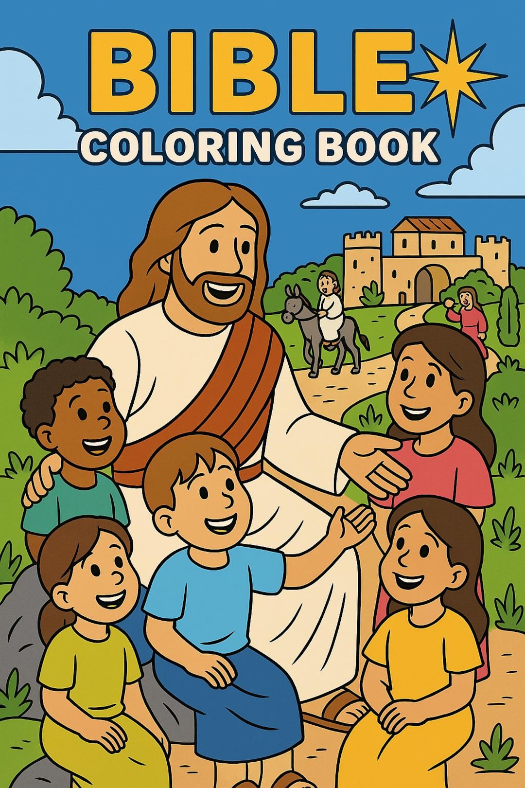 Bible Story Coloring Book for Kids: 50 Christian Printable Pages (PDF ...