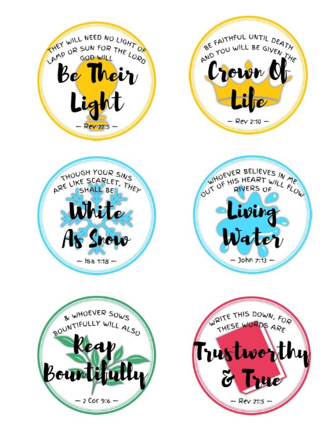 Bible Verse Sticker Pack – Set of 6 Inspirational Vinyl Stickers - Etsy