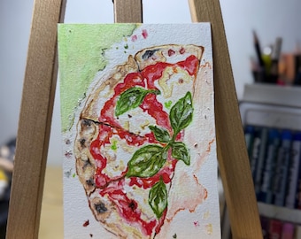 Obra de arte en pastel al óleo sobre pizza