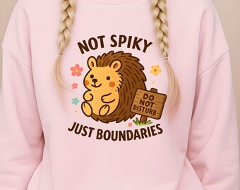 Funny Hedgehog T-Shirt: Not Spiky, Just Boundaries - Emotional Support Animal