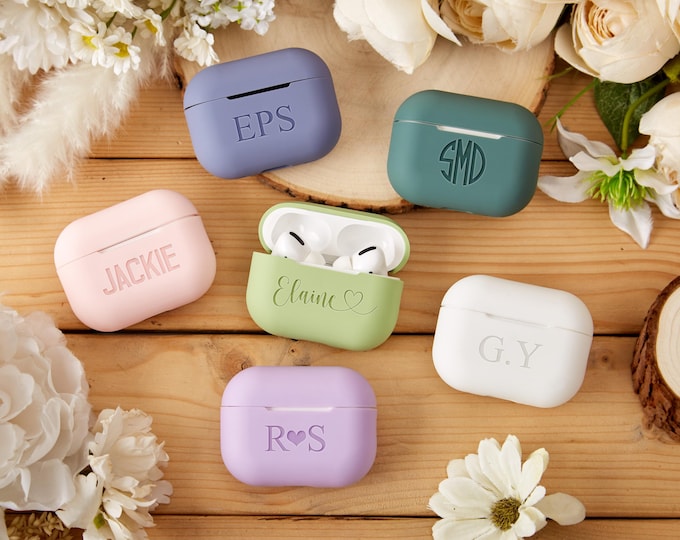 Personalized Silicone AirPod Case for Airpods Pro 2, Soft Silicone Airpod Pro 2 Case, Custom Name AirPod Case, Bridesmaid Gift, Gift for her