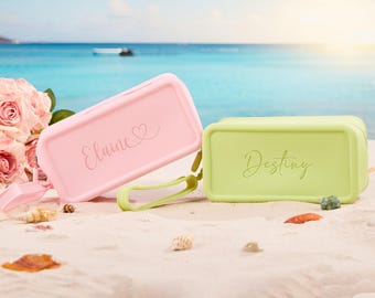 Gepersonaliseerde strandmake-uptas, waterdicht strandetui, strandcosmeticatas, siliconen make-uptas, zwemtas, strand vrijgezellenfeestcadeau