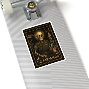 Pegatinas troqueladas de esqueleto "El Paramédico" del Tarot EMS / Ambulancia, Servicio Médico de Emergencia, Servicio de Emergencias Médicas, Regalo para personal de primera respuesta, Pegatina para exhibir imagen 4