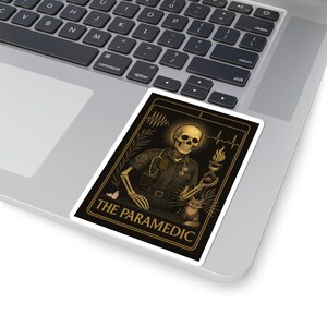 Pegatinas troqueladas de esqueleto "El Paramédico" del Tarot EMS / Ambulancia, Servicio Médico de Emergencia, Servicio de Emergencias Médicas, Regalo para personal de primera respuesta, Pegatina para exhibir imagen 3
