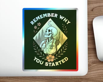 Pegatina de Tarot de esqueleto EMS "Recuerda por qué empezaste" / Vinilo troquelado único para socorristas, paramédicos y regalos EMS.