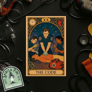 EMS Tarot &quot;The Code&quot; Kiss-Cut Stickers | EMS Duty Decor, Emergency Medical Service, First Responder Gift, Sticker for Laptop