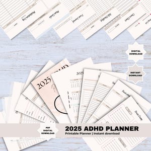 ADHD Digital Planner, 2025 Digital Planner, ADHD Planner, Daily Planner, Weekly Planner, Monthly Planner, GoodNotes Planner, iPad Planner