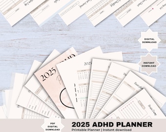 ADHD Digital Planner, 2025 Digital Planner, ADHD Planner, Daily Planner, Weekly Planner, Monthly Planner, GoodNotes Planner, iPad Planner