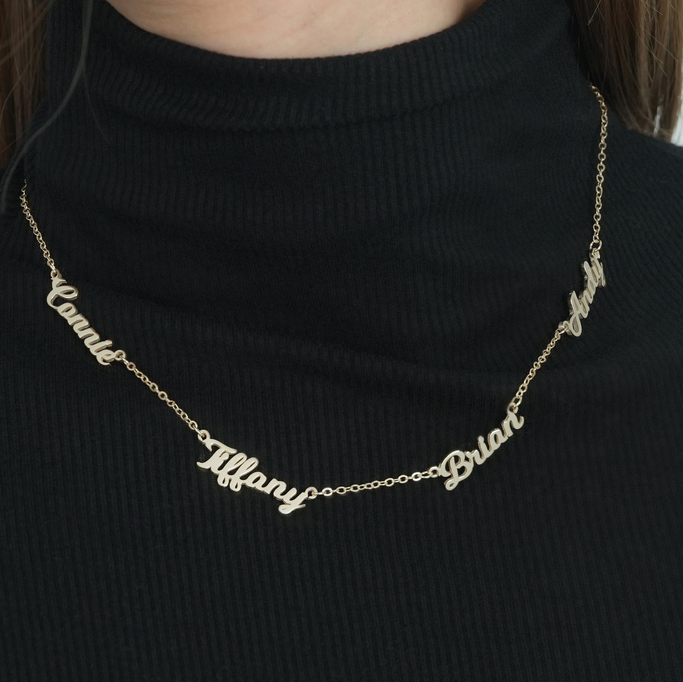 Collana Personalizzata Con 5 Nomi E Pietre Nascita Regalo Di Natale Per Nonna Jessemade - Foto 13